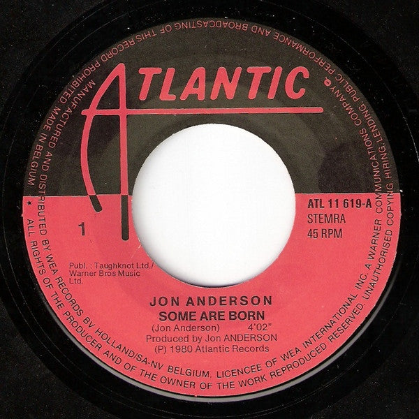 Jon Anderson : Some Are Born (7", Single)