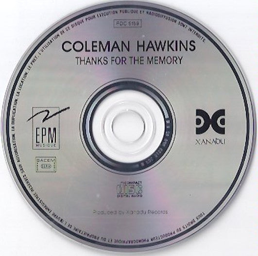 Coleman Hawkins : Thanks For The Memory (CD, Album, Comp)