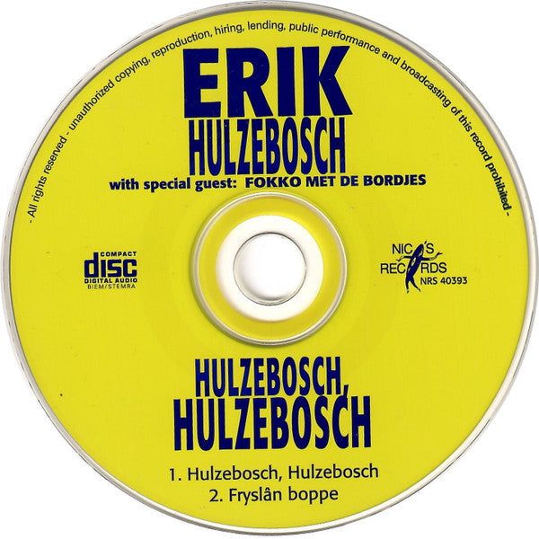 Erik Hulzebosch With Special Guest Fokko Met De Bordjes : Hulzebosch, Hulzebosch (CD, Single)