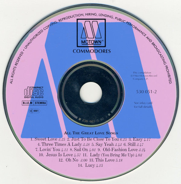 Commodores : All The Great Love Songs (CD, Comp, RE)
