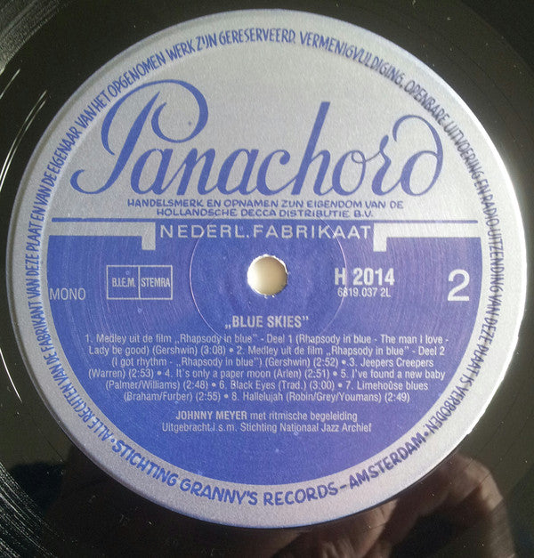 Johnny Meijer : Blue Skies 1946 -'57 (LP, Comp, Mono)
