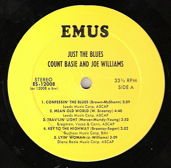 Count Basie / Joe Williams : Just The Blues (LP, Album, RE)