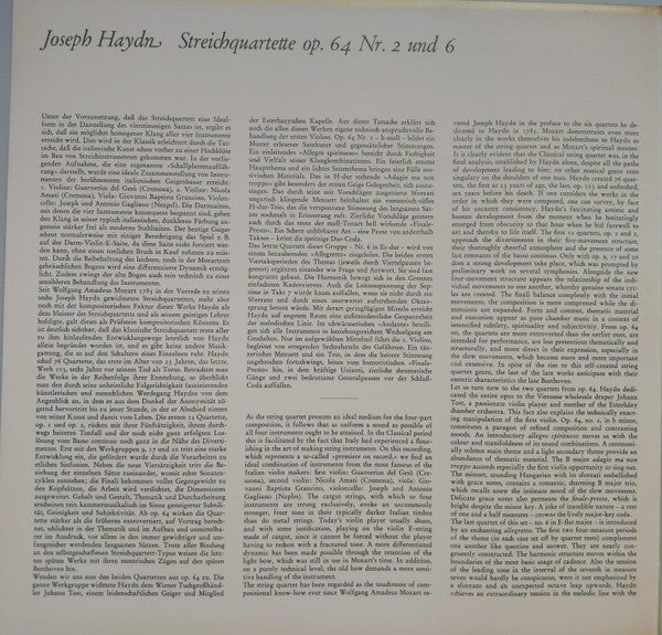 Joseph Haydn / Quartett Collegium Aureum : Streichquartette Es-dur Op, 64,6, H-moll Op, 64,2 (LP, RE, RP)