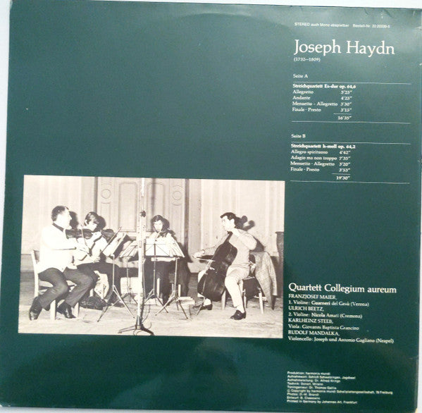 Joseph Haydn / Quartett Collegium Aureum : Streichquartette Es-dur Op, 64,6, H-moll Op, 64,2 (LP, RE, RP)