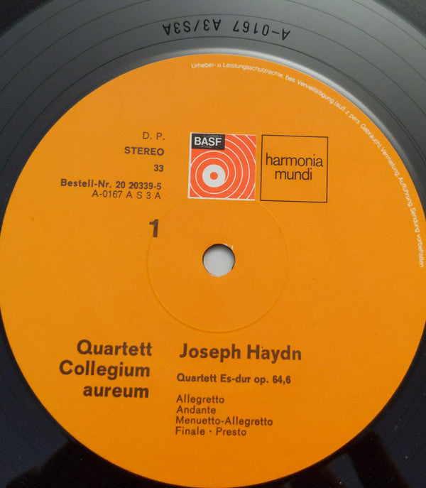 Joseph Haydn / Quartett Collegium Aureum : Streichquartette Es-dur Op, 64,6, H-moll Op, 64,2 (LP, RE, RP)