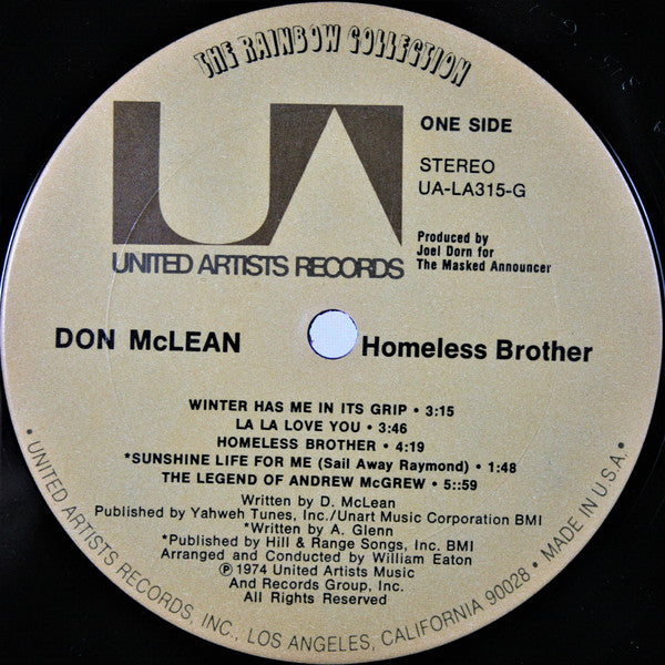 Don McLean : Homeless Brother (LP, Album, Ter)