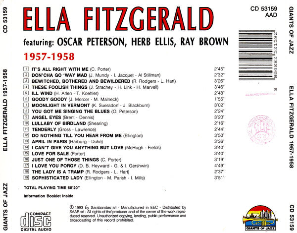 Ella Fitzgerald : 1957-1958 (CD, Comp)