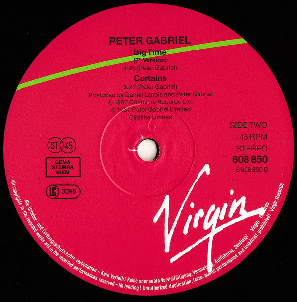 Peter Gabriel : Big Time (12", Maxi)