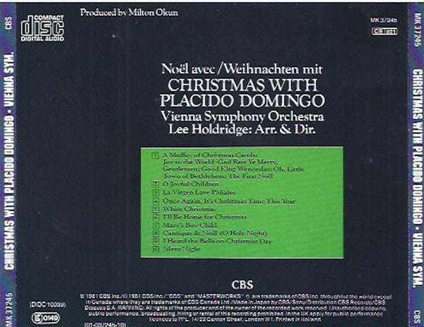 Placido Domingo, Wiener Symphoniker : Christmas With Placido Domingo (CD, Album)