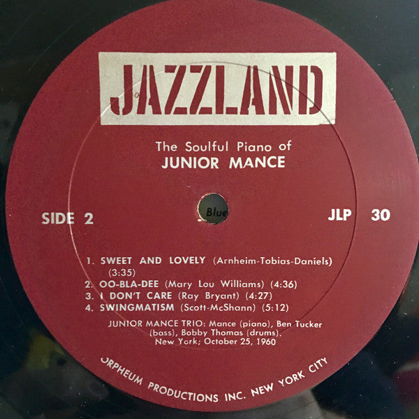 Junior Mance : The Soulful Piano Of Junior Mance (LP, Album, Mono, RP)