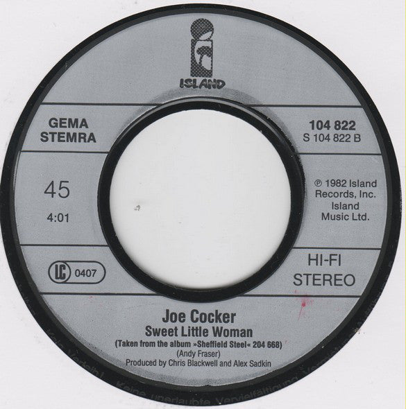 Joe Cocker, Jennifer Warnes : Up Where We Belong (7", Single)