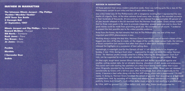 Illinois Jacquet Vs Flip Phillips : Mayhem In Manhattan (CD, Comp, RM)