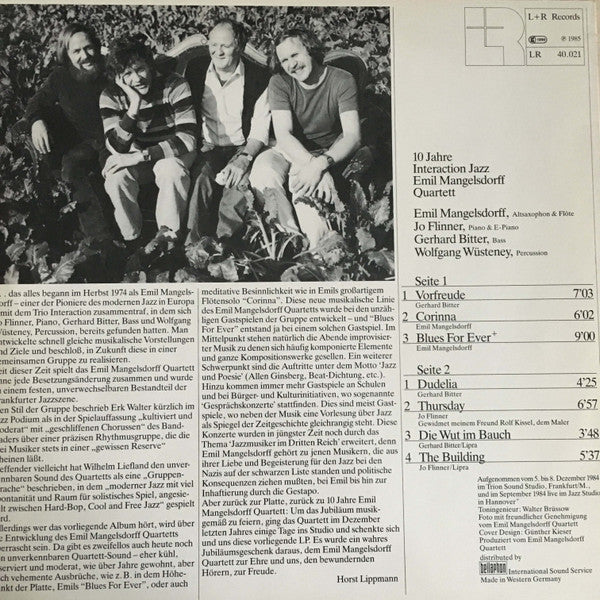 Emil Mangelsdorff Quartett : 10 Jahre Interaction Jazz (LP, Album)