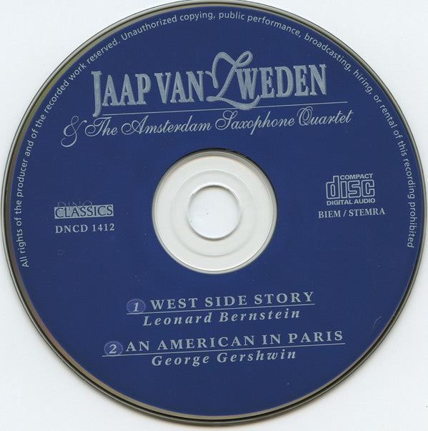Jaap van Zweden, Amsterdam Saxophone Quartet : West Side Story (CD, Album)