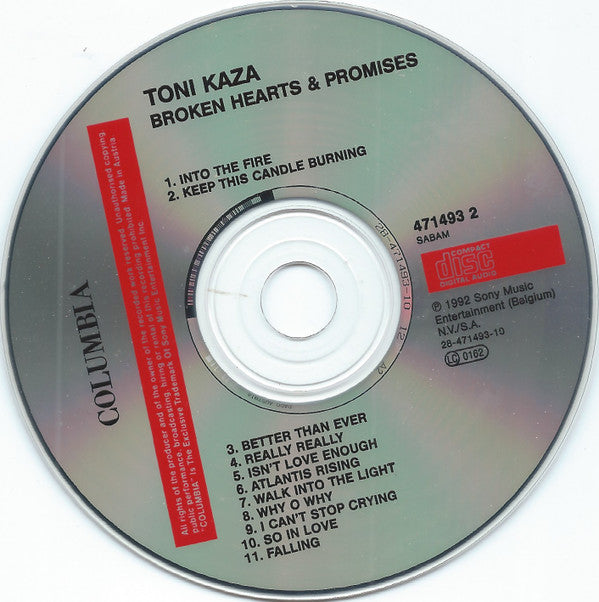 Toni Kaza : Broken Hearts And Promises (CD, Album)