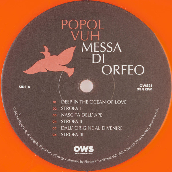 Popol Vuh : Messa Di Orfeo (LP, Album, RSD, Ltd, RE, Ora)
