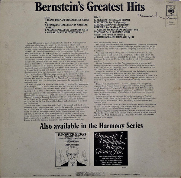 Leonard Bernstein, New York Philharmonic : Bernstein's Greatest Hits (LP, Comp)