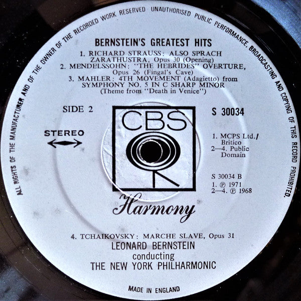 Leonard Bernstein, New York Philharmonic : Bernstein's Greatest Hits (LP, Comp)