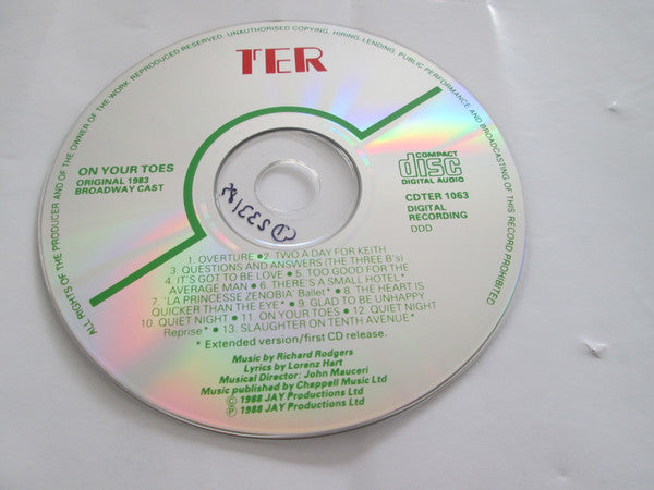 Various : On Your Toes (Original 1983 Broadway Cast) (CD)