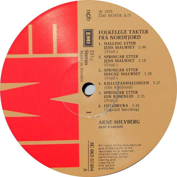 Arne M. Sølvberg Med Unknown Artist : Folkelege Takter Frå Nordfjord (LP, Album)