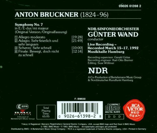 Anton Bruckner - NDR Sinfonieorchester, Günter Wand : Symphony No. 7 (CD)