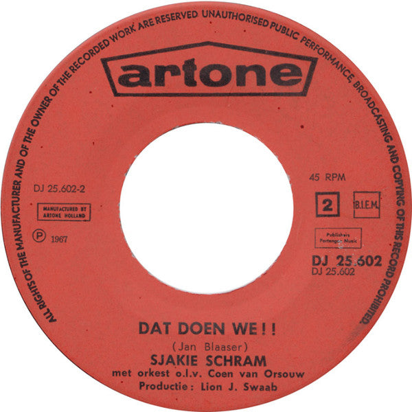 Sjakie Schram : Het Padvinderslied / Dat Doen We!  (7", Single)
