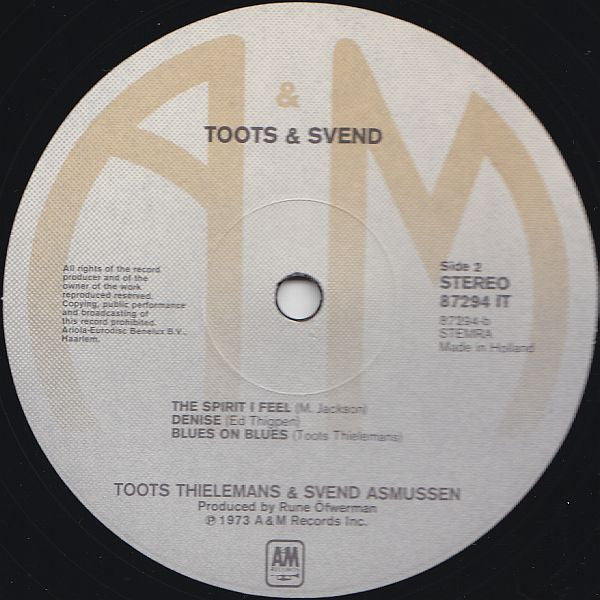 Toots* And Svend* : Yesterday And Today (LP, Album)