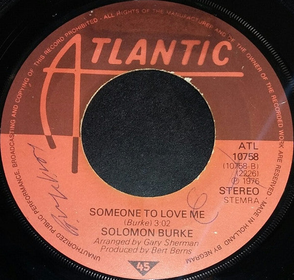 Solomon Burke : Goodbye Baby (Baby Goodbye)  (7", Single)