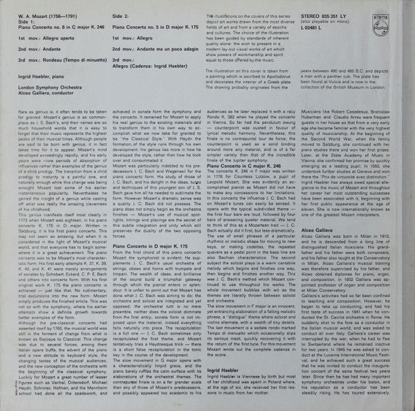 Ingrid Haebler - Mozart* : Klavierkonzert Nr. 8 C-Dur, KV 246; Klavierkonzert Nr. 5 D-Dur, KV 175 (LP)