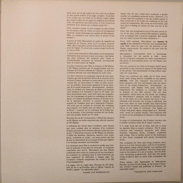 Jean-Pierre Rampal, English Chamber Orchestra, Claudio Scimone, Giuseppe Saverio Mercadante : Deux Concertos En Re Majeur = D Major = D Dur / En Mi Majeur = E Major = E Dur / Variations En La Majeur = A Major = A Dur (LP, Album, Gat)