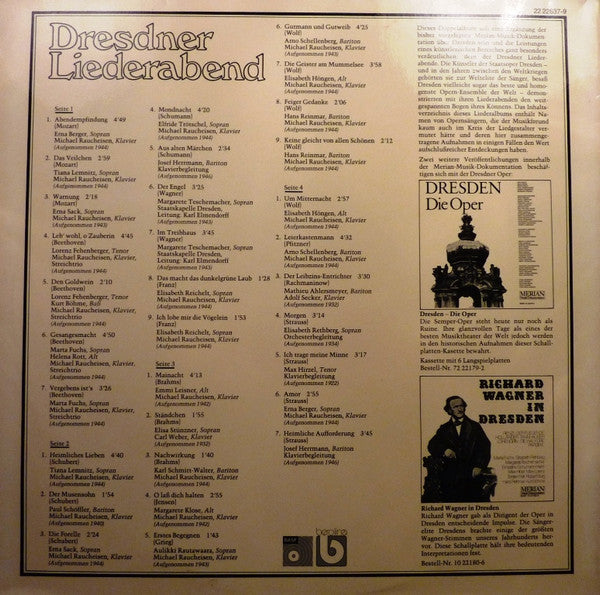 Various : Dresdner Liederabend (2xLP, Comp, Mono)