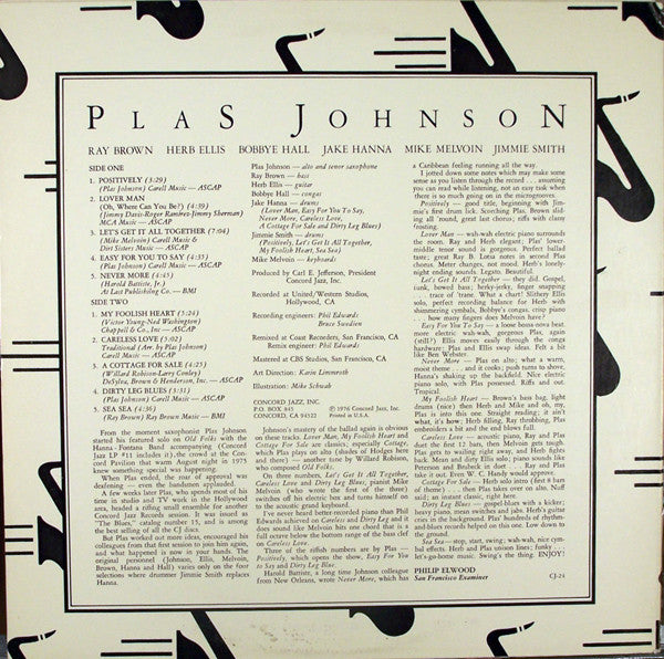Plas Johnson : Positively (LP, Album)