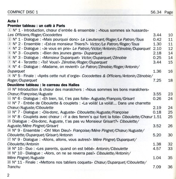Reynaldo Hahn - Mady Mesplé, José van Dam, Nicolai Gedda, Orchestre Philharmonique De Monte-Carlo, Cyril Diederich : Ciboulette (2xCD, RE)