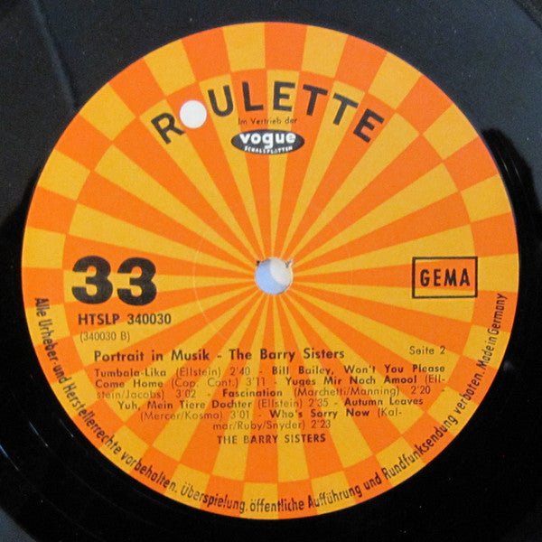 The Barry Sisters : Portrait In Musik 2. Folge (LP)