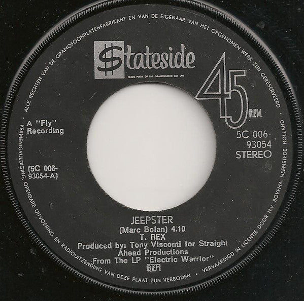 T. Rex : Jeepster (7", Single, Ora)