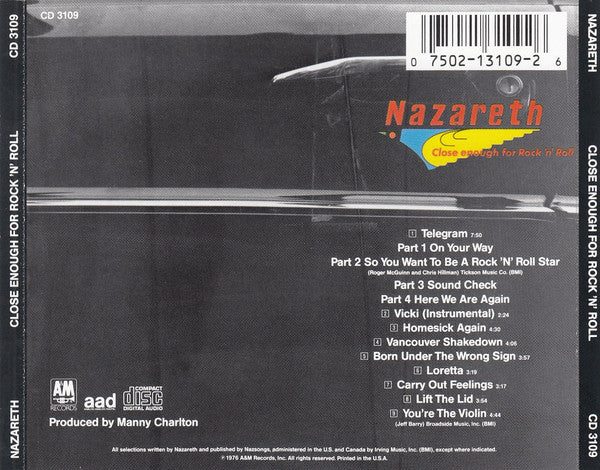 Nazareth (2) : Close Enough For Rock 'N' Roll (CD, Album, RE)
