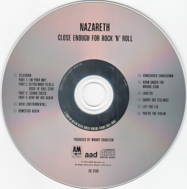 Nazareth (2) : Close Enough For Rock 'N' Roll (CD, Album, RE)