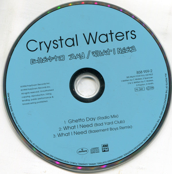Crystal Waters : Ghetto Day / What I Need (CD, Single)