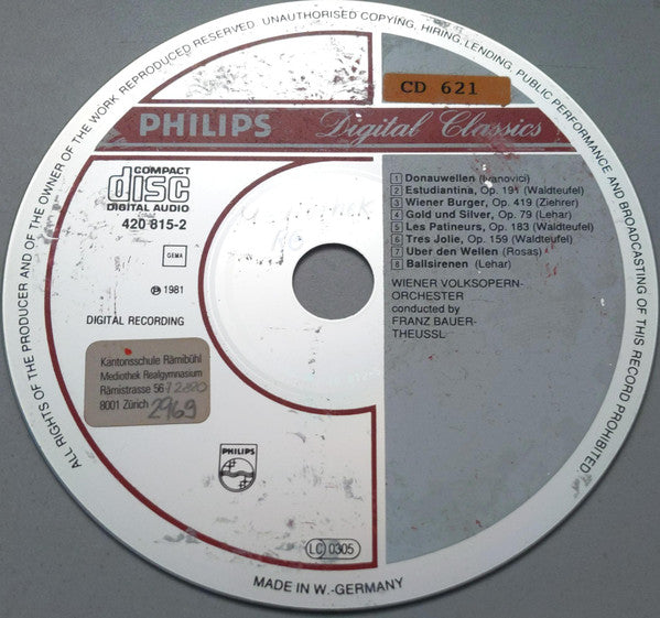 Wiener Volksopernorchester, Franz Bauer-Theussl : Berühmte Walzer (CD, Album)