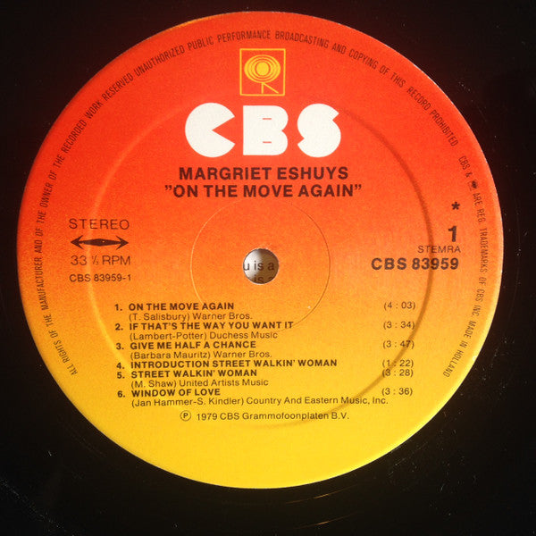 Margriet Eshuijs : On The Move Again (LP, Album)
