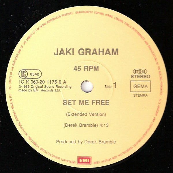 Jaki Graham : Set Me Free (Extended Version) (12", Maxi)