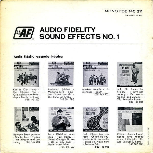 No Artist : Audio Fidelity Sound Effects No. 1 (7", Mono)