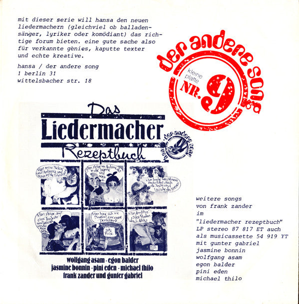 Frank Zander : Ich Trink' Auf Dein Wohl, Marie / Der Ur-Ur-Enkel Von Frankenstein (7", Single)