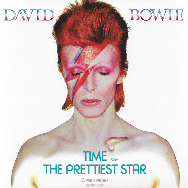 David Bowie : Time b/w The Prettiest Star (7", Single, Ltd, RE, Sil)