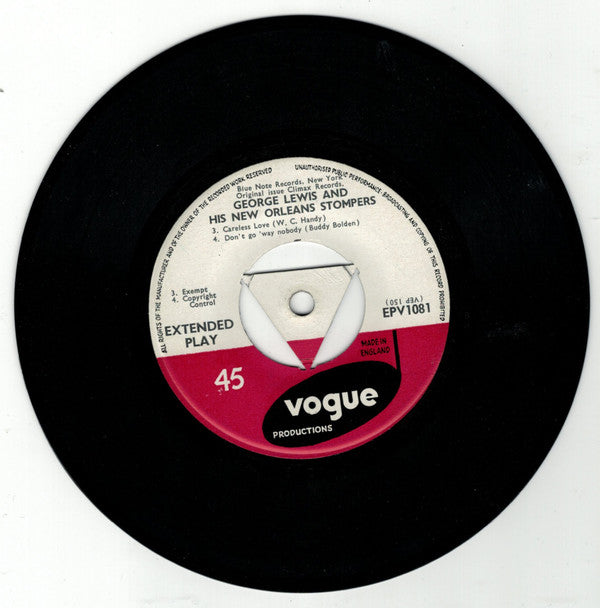 George Lewis And His New Orleans Stompers : New Orleans Jazz, Vol. 2 (7", EP)