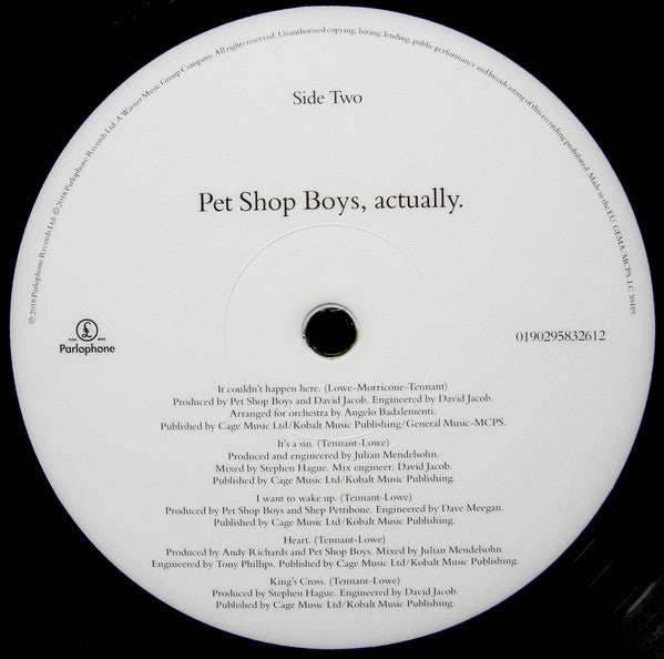 Pet Shop Boys : Actually (LP, Album, RE, RM, 180)