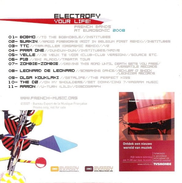 Various : Electrofy Your Life! - French Bands At Eurosonic 2008 (CD, Comp, Promo, Car)