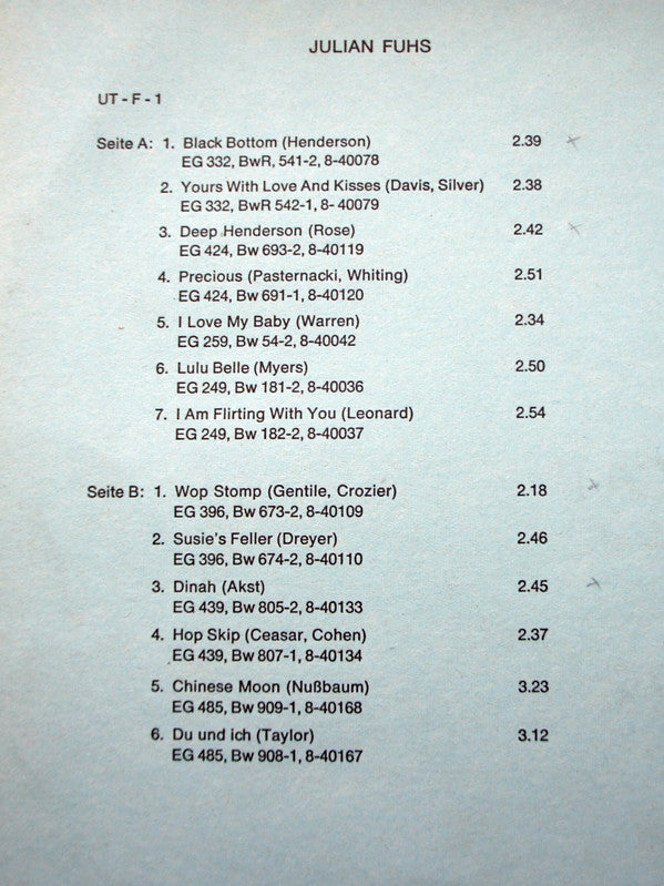 Julian Fuhs : Julian Fuhs (LP, Album, Comp, Mono)