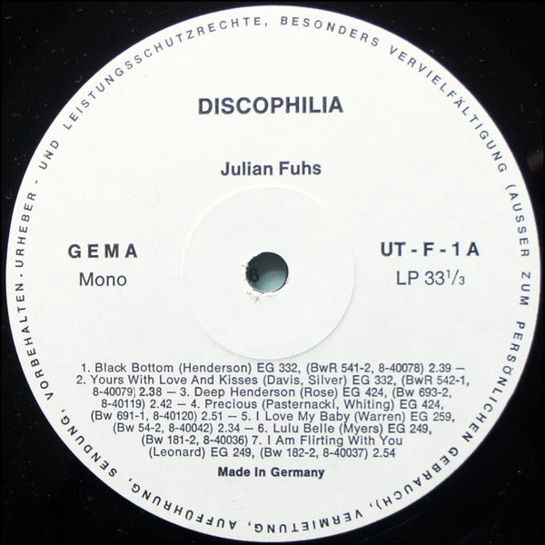 Julian Fuhs : Julian Fuhs (LP, Album, Comp, Mono)