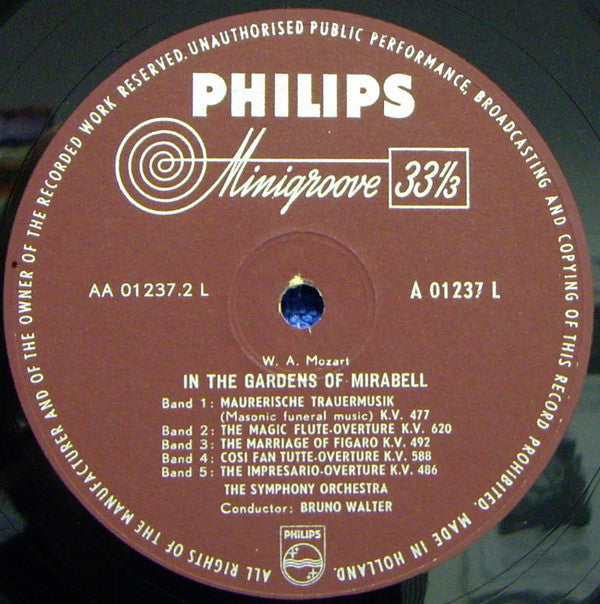 Wolfgang Amadeus Mozart, Bruno Walter, Columbia Symphony Orchestra : In The Gardens Of Mirabell (LP, Mono)